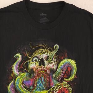 Six Flags Frightfest Long Sleeve Crew Neck T Shirt Mens Size Large L Black